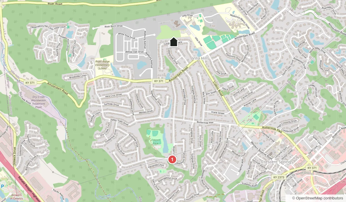 Map of places in this guide near Villa Hills