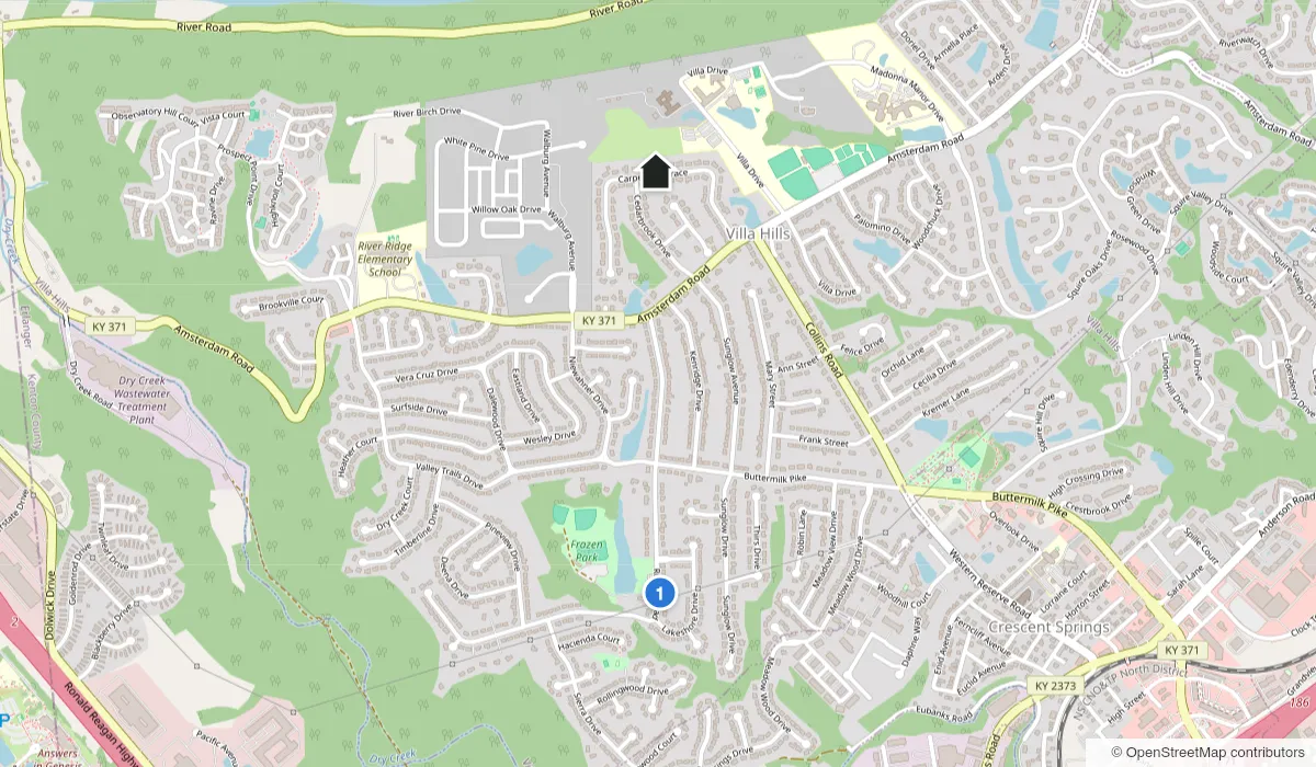 Map of places in this guide near Villa Hills